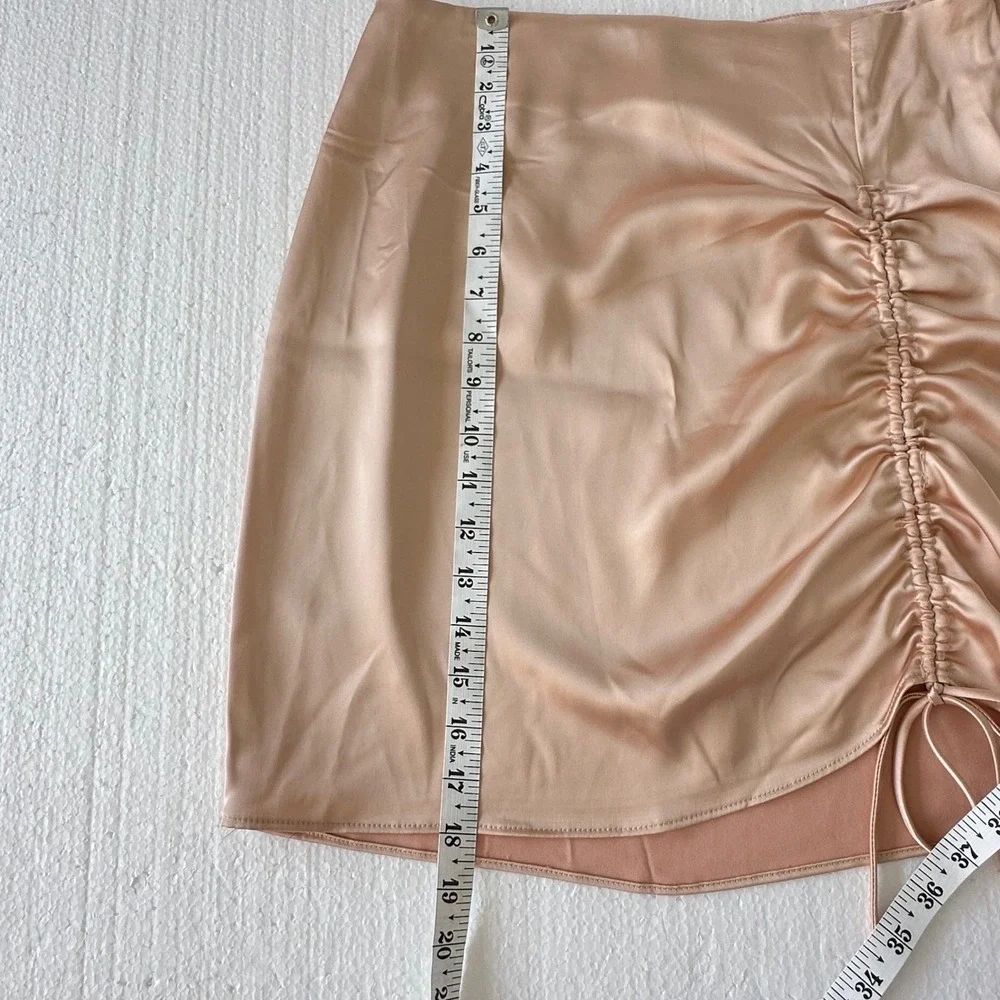 Forever 21 Top Skirt Set Ruched Bodycon Mini Skirt L Peach Blush Hoco Homecoming